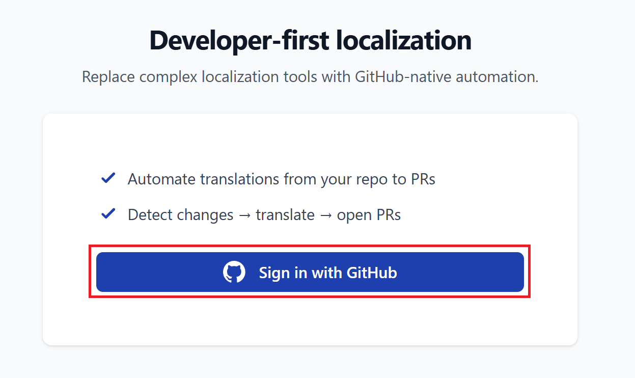 Sign in with GitHub